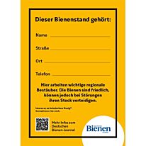 Infoschild Deutsches Bienen-Journal Alu Dibond "Bienenstand" im Hochformat DIN A5