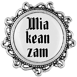 Gaudiknopf "Mia kean zam" verziert
