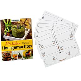 Kochbuch & K&uuml;chen-Etiketten im Set