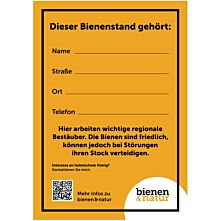 Infoschild Alu Dibond "Bienenstand" im Hochformat DIN A5