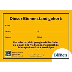 Infoschild Deutsches Bienen-Journal Alu Dibond "Bienenstand" im Querformat DIN A4