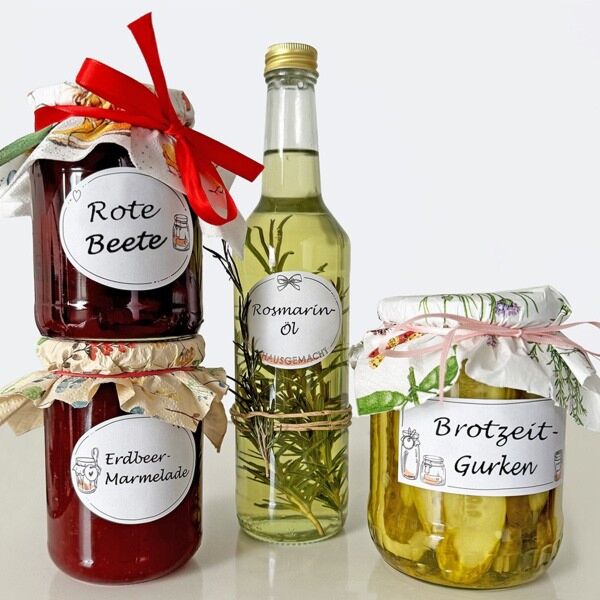 Küchen-Etiketten für Gläser und Flaschen